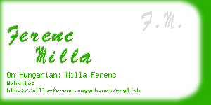 ferenc milla business card